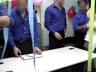 Shoplifter Fucked By Group Of Security Guards