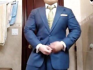 Str8 Mentor Jerking Off In Suit Ten