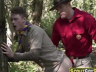 Birdwatcher Faps While Two Scouts Are Boning