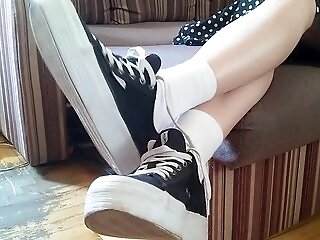 Olganovem Shows Off Her Sexy Sneakers And Hypnotizing Milky Socks